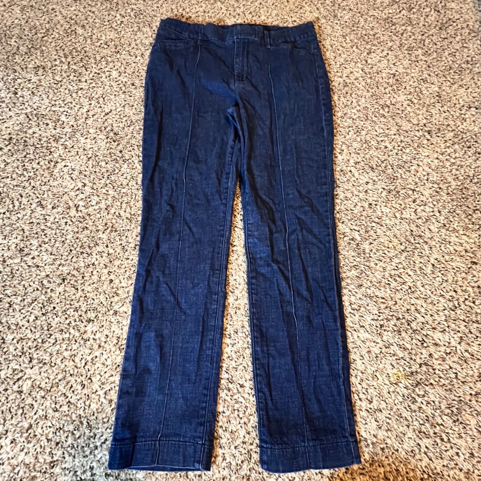 White House Black Market The Slim Ankle High Rise Dark Wash Seam Jeans Womens 10